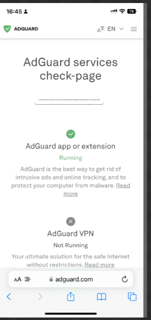 ios adguard not working