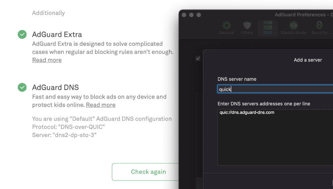 adguard dns over quic