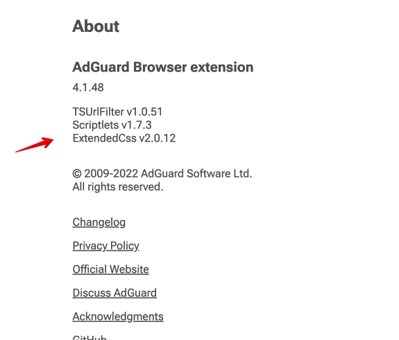 Show versions of used libs on About page · Issue #2237 · AdguardTeam ...